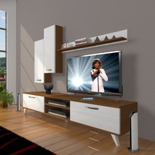 Decoraktiv Eko 7 Mdf Dvd Retro Tv Ünitesi Tv Sehpası Ceviz Beyaz