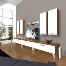 Decoraktiv Eko 8D Slm Retro Tv Ünitesi Tv Sehpası Ceviz Beyaz