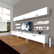 Decoraktiv Eko 8Y Slm Retro Tv Ünitesi Tv Sehpası Parlak Beyaz