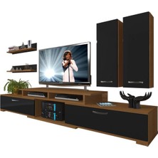 Decoraktiv Flex 5D130 SLM Tv Ünitesi Tv Sehpası Ceviz Siyah