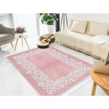 Dekoreko İnci Dijital Saçaklı Yıkanabilir Kaymaz Taban Halı 1811 Desen 4 80 x 120