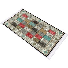 Dekoreko İnci Dijital Saçaklı Yıkanabilir Kaymaz Taban Halı 1831 Desen 1 80 x 120