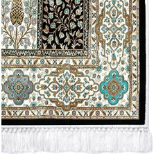 Dekoreko İnci Dijital Saçaklı Yıkanabilir Kaymaz Taban Halı 1831 Desen 1 80 x 120
