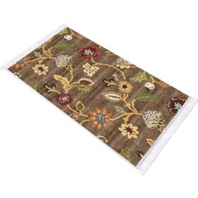 Dekoreko İnci Dijital Saçaklı Yıkanabilir Kaymaz Taban Halı 1842 Desen 1 80 x 120