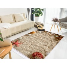 Dekoreko İnci Dijital Saçaklı Yıkanabilir Kaymaz Taban Halı 1851 Desen 1 80 x 120