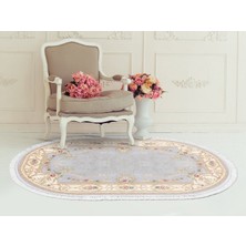 Dekoreko İpek Dijital Saçaklı Yıkanabilir Kaymaz Taban Halı Oval 1800 Desen 3 160 X 230