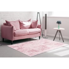 Dekoreko İpek Saçaksız Yıkanabilir Kaymaz Taban Halı 2092 Pudra 80X120