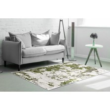 Dekoreko İpek Saçaksız Yıkanabilir Kaymaz Taban Halı 7003 Yeşil 80X120