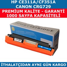 hementoner Hp 126A-Ce311A-130A-Cf351A Mavi Muadil Toner Crg729