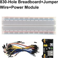 Keyestudio 830 pin Breadboard + 65'li Kablo seti + Güç Modülü