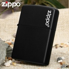 Zippo Çakmak Mat Siyah Hediyelik Kutu Benzin Taş Set Du10Sy