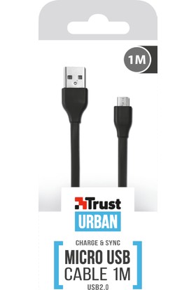 Trust Flat Micro-USB Data Kablosu 1m - Siyah