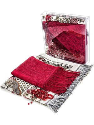 İhvan Hac Ve Umre Hediyelik Mevlüt Seti - 4 Bordo