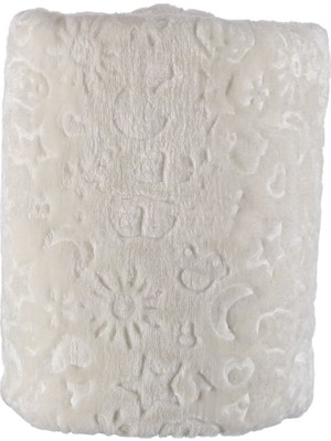 Bahar Kutulu Peluş Battaniye Krem