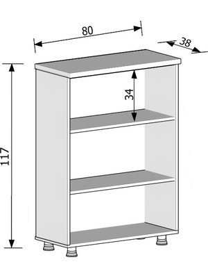 Elizza Modüler Dünyası Kitaplık Dosya Dolabı Teak - 80X38X117