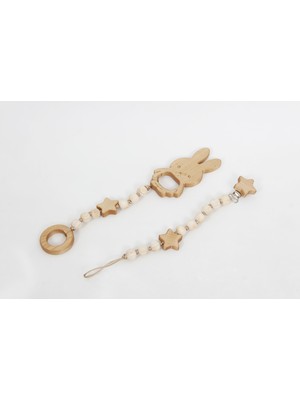 Key Kids Akçaağaç Doğal Diş Kaşıyıcı Ve Emzik Askısı Ve Emzik Zinciri 2'li Set