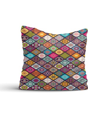 Cici Tasarım Baklava Kilim Desenli Kırlent Kılıfı-45x45