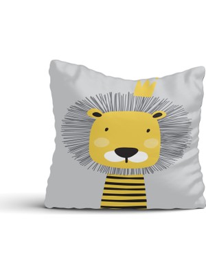 Cici Tasarım Aslan Kırlent Kılıfı-60x60