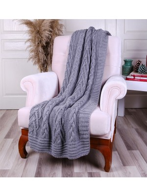 Betireshome Örgü Battaniye Gri