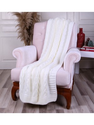 Betireshome Örgü Battaniye Ekru