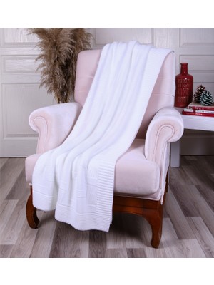 Betires Home Örgü Koltuk Şalı Ta11019 Beyaz