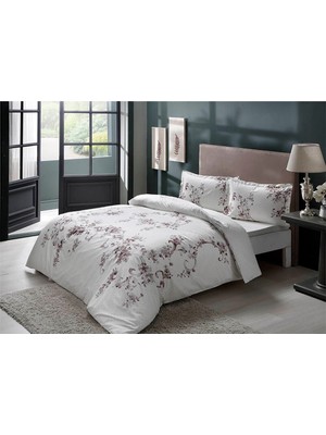 Taç Pamuk Saten Çift Kişilik Nevresim Takımı - Liara Gri