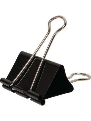Kraf Binder Clips 25 mm 12'li Siyah Kıskaç Seti Dosyalarınızı Düzenli Tutun