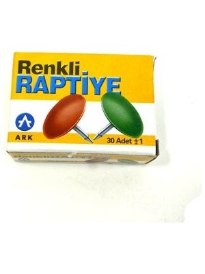 Ark Renkli Raptiye 30 Adet Renkli Uzun Kullanım Ömrü İle Kaliteli Kırtasiye Ürünü