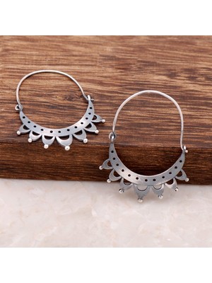 Sümer Telkari Şuşan Tasarım Elişi Gümüş Küpe 4048