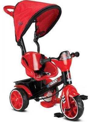 Babyhope Bobo Speed 1-4 Yaş Çocuk Bisikleti Kırmızı Plastik Gövde Ayarlanabilir Tente ve Ebeveyn Direksiyonu