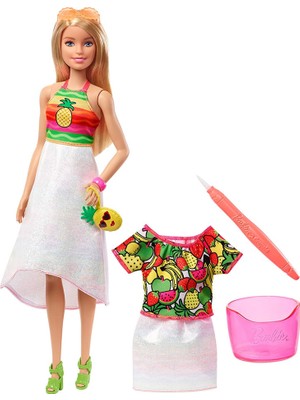 Barbie Crayola Mevyeli Tasarım Bebeği GBK18