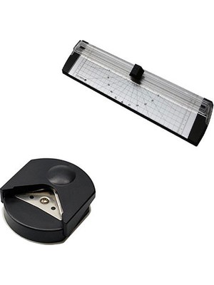 Olympia EZ60 Sürgülü Giyotin ve Köşe Kesme Aparatı 7 Sayfa Kapasiteli Düz Kesim Cetvelli Siyah Beyaz