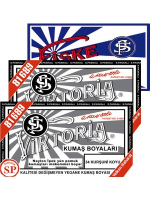 Viktoria Kumaş Boyası Koyu Kurşuni 2Pk+Fiske Sabitleme  1Pk
