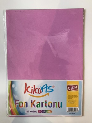 KİKA Fon Kartonu 10 Adet 10 Renk Yüksek Kalite Kırtasiye Ürünü Türkiye Menşeli