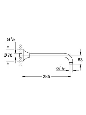 Grohe Rainshower® Grandera™ Tepe Duşu Dirseği 285 mm - 27986IG0