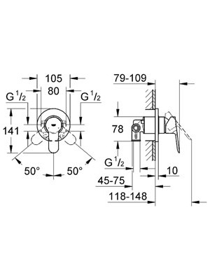 Grohe BauEdge Ankastre Duş Bataryası - 29040000