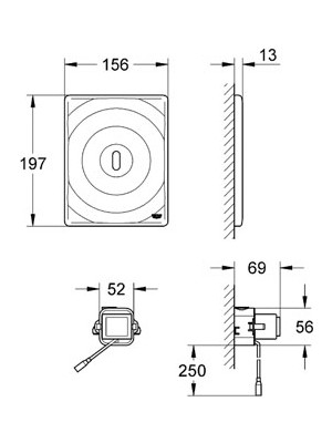 Grohe Tectron Surf Fotoselli Gömme Rezervuar Kumanda Paneli - 38699001