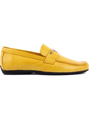Sail Laker's Sarı Erkek Günlük Deri Ayakkabı