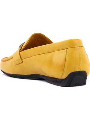 Sail Laker's Sarı Erkek Günlük Deri Ayakkabı