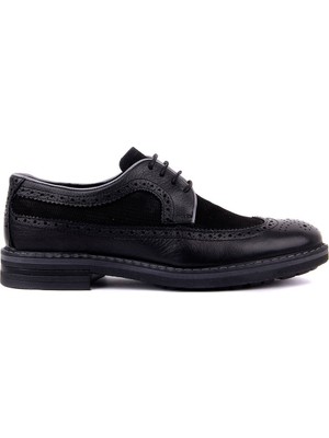 Sail Laker's Siyah Deri Bağcıklı Erkek Günlük Ayakkabı