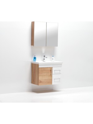 Hepsi Home Saydam Primera 60 Cm Mdf Banyo Dolabı Meşe Beyaz