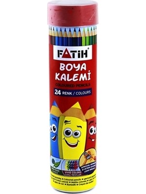 Fatih 24 Renk Metal Tüp Kuru Boya 33224 Tam Boy Kalemler 24 Parça Renkli Çizim İçin