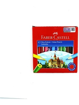 Faber-Castell 12 Renk Kuru Boya Kalemi 1/2 Boy 1116412 Renkli Kalemler 12 Adet