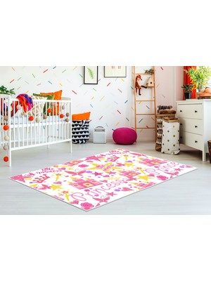 Dekoreko Antialerjik Kaymaz Taban Yıkanabilir Çocuk Odası Halısı 513 100X160 cm