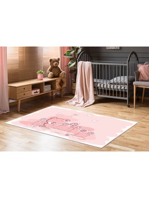 Dekoreko Antialerjik Kaymaz Taban Yıkanabilir Çocuk Odası Halısı 517 100X160 cm