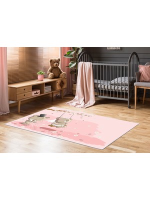 Dekoreko Antialerjik Kaymaz Taban Yıkanabilir Çocuk Odası Halısı 519 100X160 cm