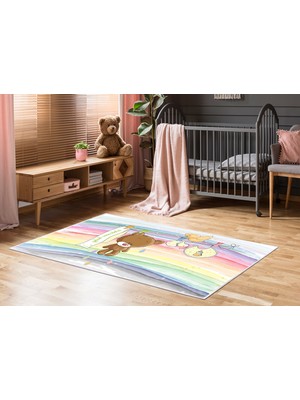 Dekoreko Antialerjik Kaymaz Taban Yıkanabilir Çocuk Odası Halısı 525 100X160 cm