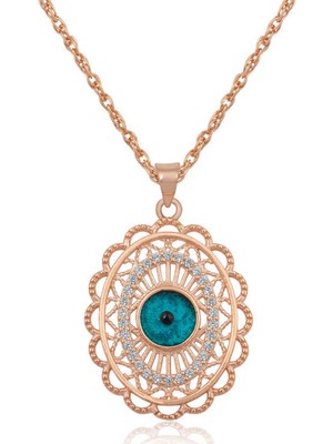 Ervanur Gümüş Oval Nazar Bayan Kolye