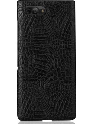 Microcase BlackBerry Key2 Crocodile Timsah Deri Kaplama Sert Rubber Kılıf