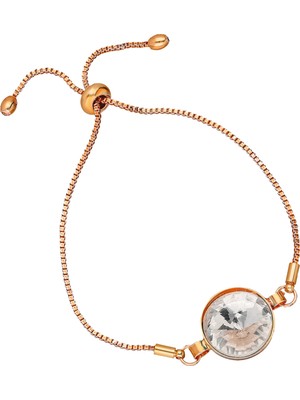 Forentina Rose Kaplama Zirkon Taşlı Asansör Bileklik Ps0646